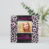 PixDezinesのDIY卒業式2012年、チーター 招待状 (スタンド正面)