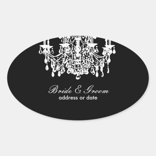 PixDezinesのDIY背景色、シャンデリア 楕円形シール (正面)