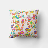 PixDezinesのgroovyデイジー/diy背景色 クッション (裏面)