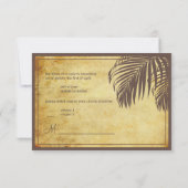 PixDezinesのRSVP ヴィンテージ パームの葉/ビーチ/ブラウン 出欠カード (裏面)
