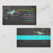 PixDezinesのSEO/青い鳥/DIY背景色 名刺 (正面/裏面)