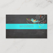 PixDezinesのSEO/青い鳥/DIY背景色 名刺 (裏面)