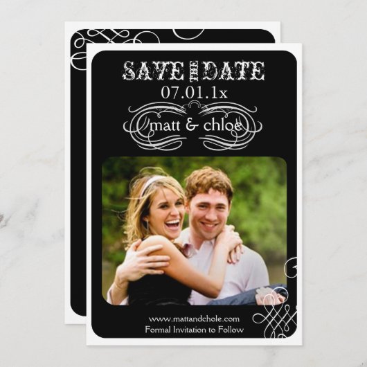 PixDezinesはスクロール救/日付/DIY背景色 セーブザデート (正面/裏面)