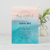 PixDezinesは上にサーフェス、アクアビーチバー（ユダヤ教の）バル・ミツバーインヴィタ 招待状 (スタンド正面)