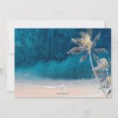 PixDezinesは上に伸び、ヤシの木、ビーチバ(ユダヤ教の)バル・ミツバー 招待状 (裏面)