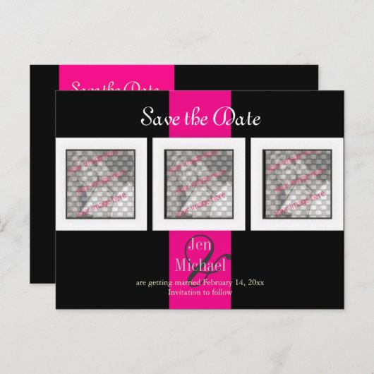 PixDezinesは日付フォトフレーム/DIYカラーを保存 案内ポストカード (正面/裏面)