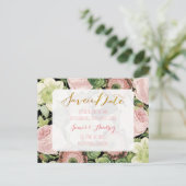 PixDezinesは日付/ヴィンテージバラを保存 案内ポストカード (スタンド正面)