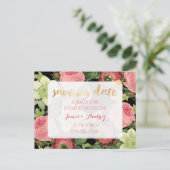 PixDezinesは日付/ヴィンテージバラを保存 案内ポストカード (スタンド正面)