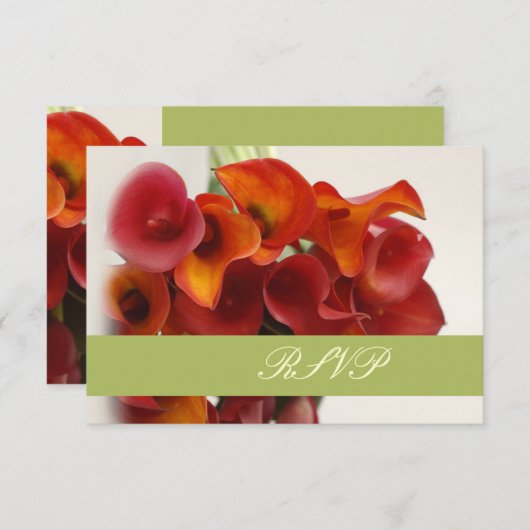 PixDezinesは焼いたオレンジのカラリー/DIYトリムカラーを使用 出欠カード (正面/裏面)