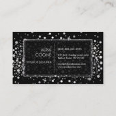 PixDezinesは目が眩むフェイク銀色の紙吹雪/斑点 名刺 (裏面)