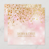 PixDezinesは目が眩む/金ゴールドの斑点/冬の寒さ 招待状 (正面/裏面)
