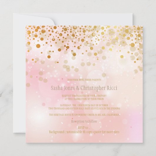 PixDezinesは目が眩む/金ゴールドの斑点/冬の寒さ 招待状 (裏面)