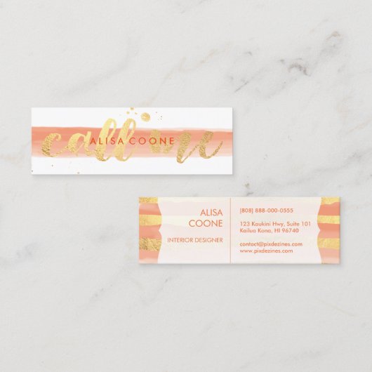 PixDezinesは私を目が眩む金ゴールドと呼ぶ スキニー名刺 (正面/裏面)