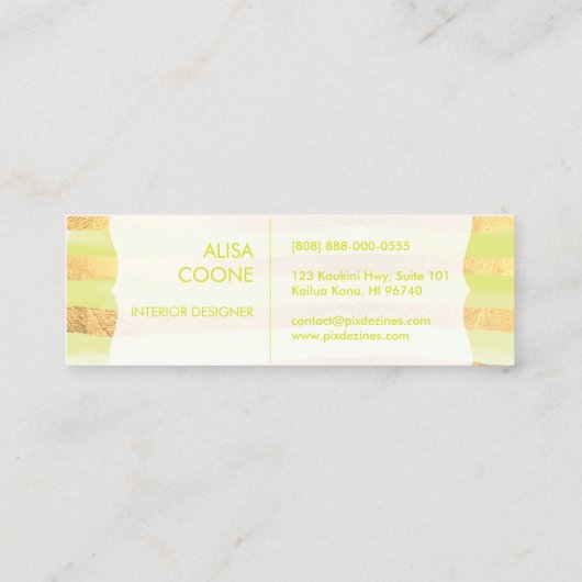 PixDezinesは私を眩しい金ゴールドブラシフェイクスクリプトと呼ぶ スキニー名刺 (裏面)