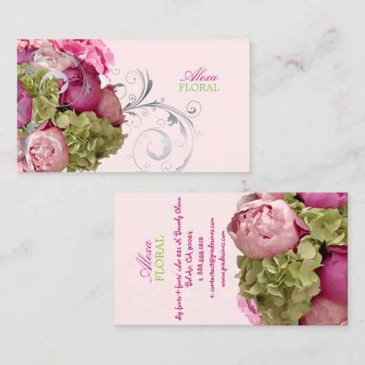 PixDezinesは花束、花束/日色 名刺 (正面/裏面)