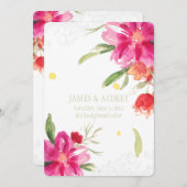 PixDezinesは花/水彩を可能にする 招待状 (正面/裏面)