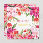 PixDezinesは花/水彩を可能にする 招待状 (正面/裏面)