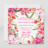 PixDezinesは花/水彩を可能にする 招待状 (裏面)