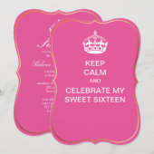 PixDezinesは落ち着いて/Sweet 16 招待状 (正面/裏面)