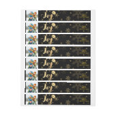 PixDezinesは輝く金ゴールドの雪片/休日の喜び ラップアラウンドラベル (シート)