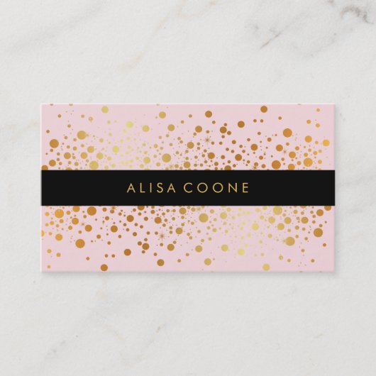 PixDezinesは輝く金ゴールドスペッフェイクク/DIYバックグラウンド 名刺 (正面)