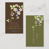 PixDezinesは鳥を好み、ドッグウッドの枝/ダイカラー 名刺 (正面/裏面)