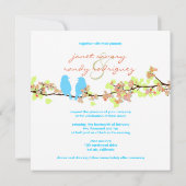 PixDezinesは鳥/青/DIYバックグラウンドを好む 招待状 (裏面)