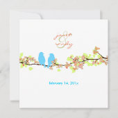 PixDezinesは鳥/青/DIYバックグラウンドを好む 招待状 (正面)