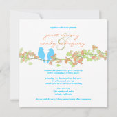 PixDezinesは鳥/青/DIYバックグラウンドを好む 招待状 (裏面)