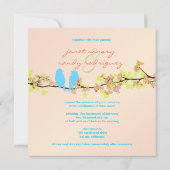 PixDezinesは鳥/青/DIYバックグラウンドを好む 招待状 (裏面)