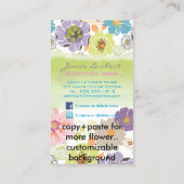 PixDezinesは、レトロな熱帯の花/DIYカラーを新たに追加 名刺 (裏面)