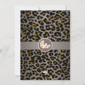 PixDezinesは、cheetah/birth announce/showerを実行します。 招待状 (裏面)