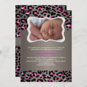 PixDezinesは、cheetah/birth announce/showerを実行します。 招待状 (正面/裏面)