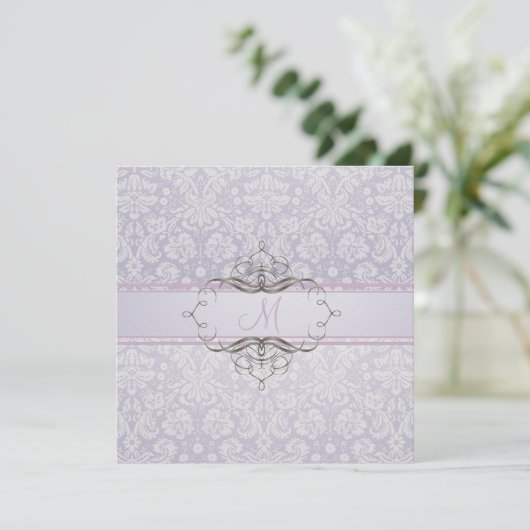 PixDezinesは、damask/DIYの背景を必要とします。 招待状 (スタンド正面)