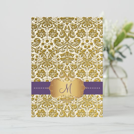 PixDezinesは、damask/DIYの背景を必要とします。 招待状 (スタンド正面)