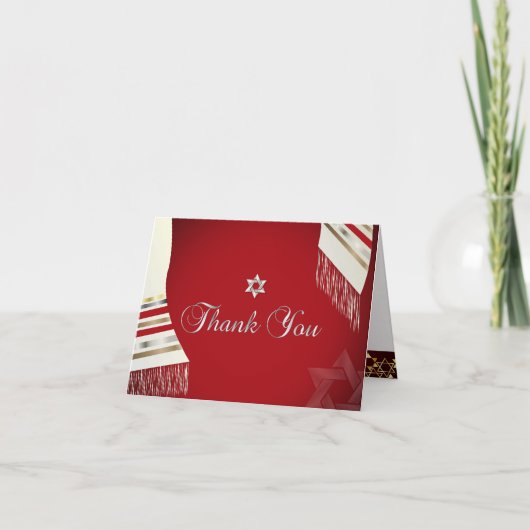 PixDezinesは、DIYバックグラウン感謝していドの（ユダヤ教の）バル・ミツバーを知っています サンキューカード (正面)