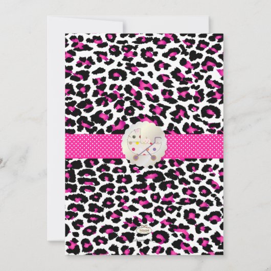 PixDezinesはcheetah/birthアナウンス/shawer 招待状 (裏面)