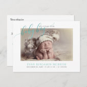 PixDezinesへようこそ男の赤ちゃん、フォイルフェイクスクリプト 案内ポストカード (正面/裏面)