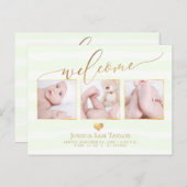 PixDezinesへようこそ誕生のお知らせ/ハート 案内ポストカード (正面/裏面)