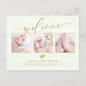 PixDezinesへようこそ誕生のお知らせ/ハート 案内ポストカード (正面)