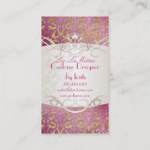 PixDezinesほこりっぽいバラフローラダマスク/パーチフェイクメント 名刺 (裏面)