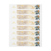 PixDezinesまぶしい金ゴールドストライプ/休日の喜び ラップアラウンド宛名ラベル (シート)