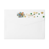 PixDezinesまぶしい金ゴールド+グリーン紙吹雪/休日の喜び ラップアラウンドラベル (裏面)