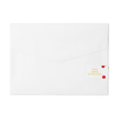 PixDezinesまぶしい金ゴールド+赤紙吹雪/休日の喜び ラップアラウンド宛名ラベル (裏面)