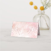 PixDezinesめまいフェイクバラ金ゴールド紙吹雪+《写真》ぼけ味 プレイスカード (裏面)