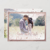 PixDezinesめまいフェイクバラ金ゴールド紙吹雪 案内ポストカード (正面/裏面)