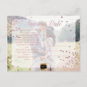 PixDezinesめまいフェイクバラ金ゴールド紙吹雪 案内ポストカード (裏面)