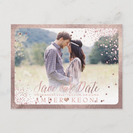 PixDezinesめまいフェイクバラ金ゴールド紙吹雪 案内ポストカード (正面)