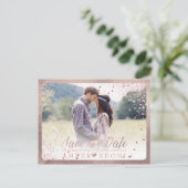 PixDezinesめまいフェイクバラ金ゴールド紙吹雪 案内ポストカード (スタンド正面)