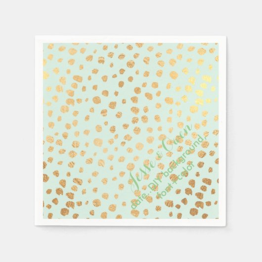 PixDezinesめまいフェイク金ゴールドのスペック/DIYカラー/ミント スタンダードカクテルナプキン (正面)